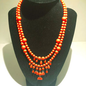 Elegant coral colored necklace!